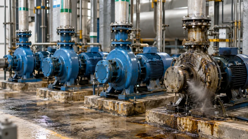 Set of 4 pumps in a row with an obvious bad actor